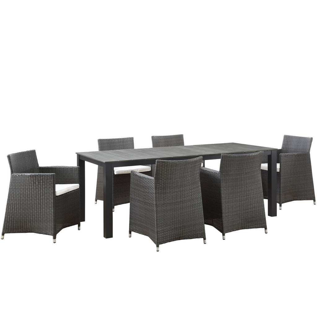Preview image for Junction 7 Piece Outdoor Patio Dining Set In Brown White