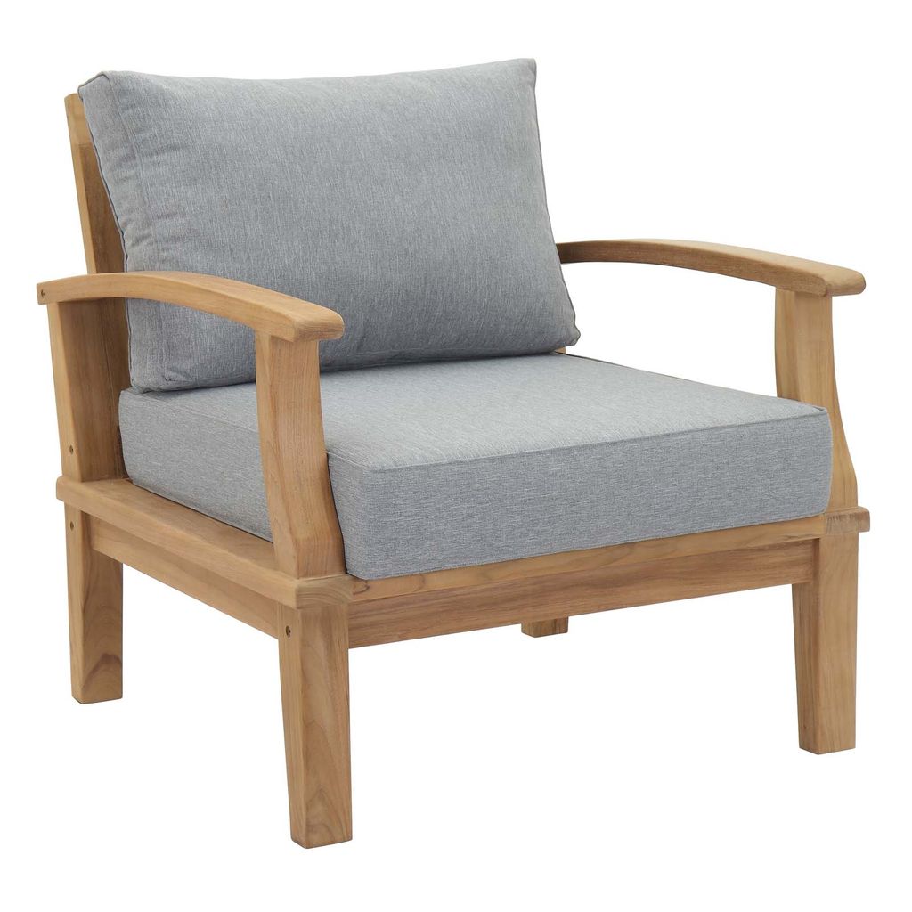 Marina 8 Piece Outdoor Patio Teak Set In Natural Gray