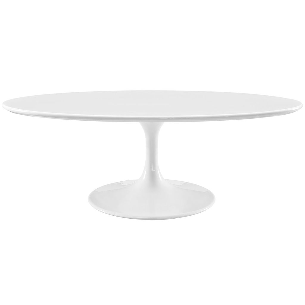 Preview image for 48" Oval-Shaped Wood Top Coffee Table In White