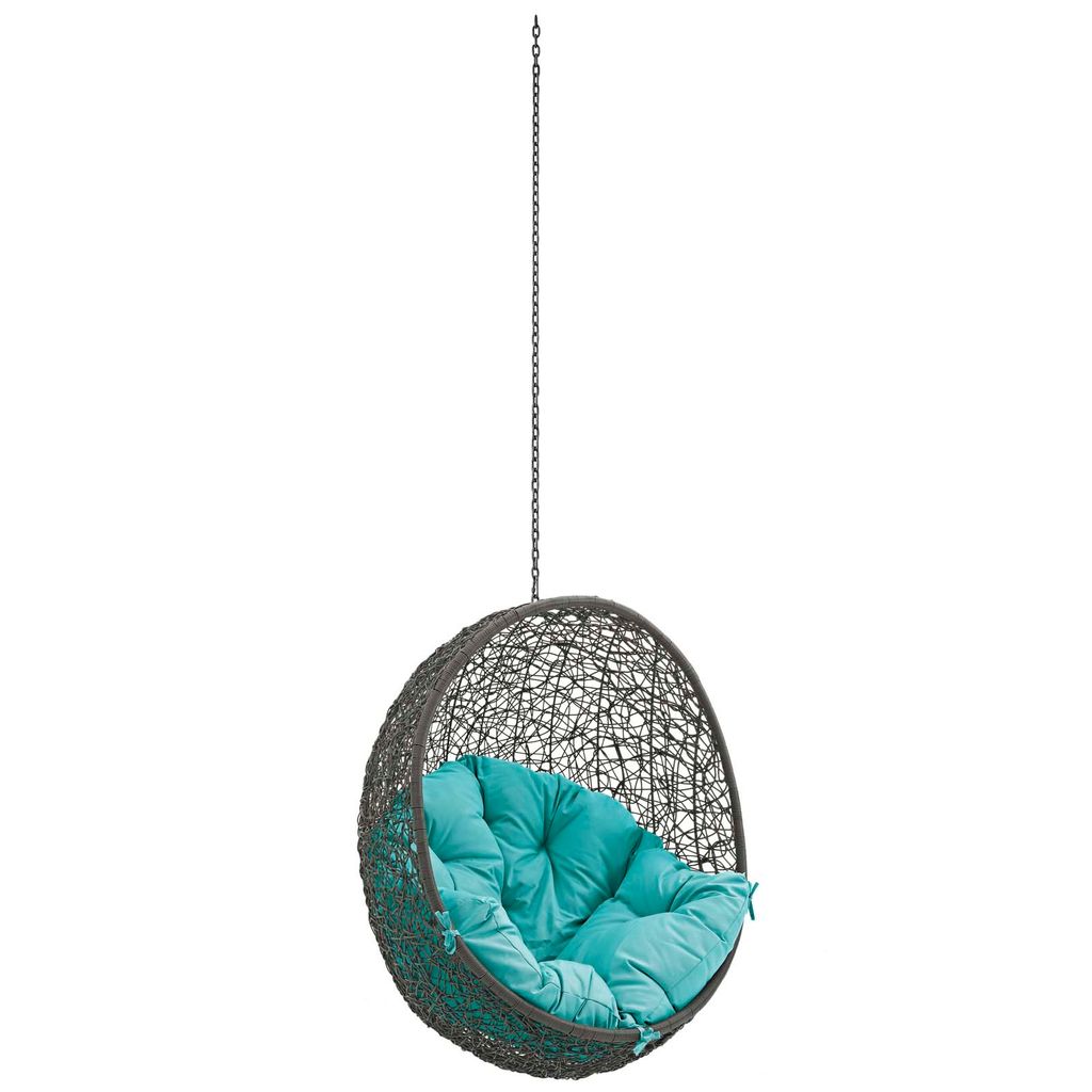 Preview image for Hanging Swing Chair, Gray/Turquoise