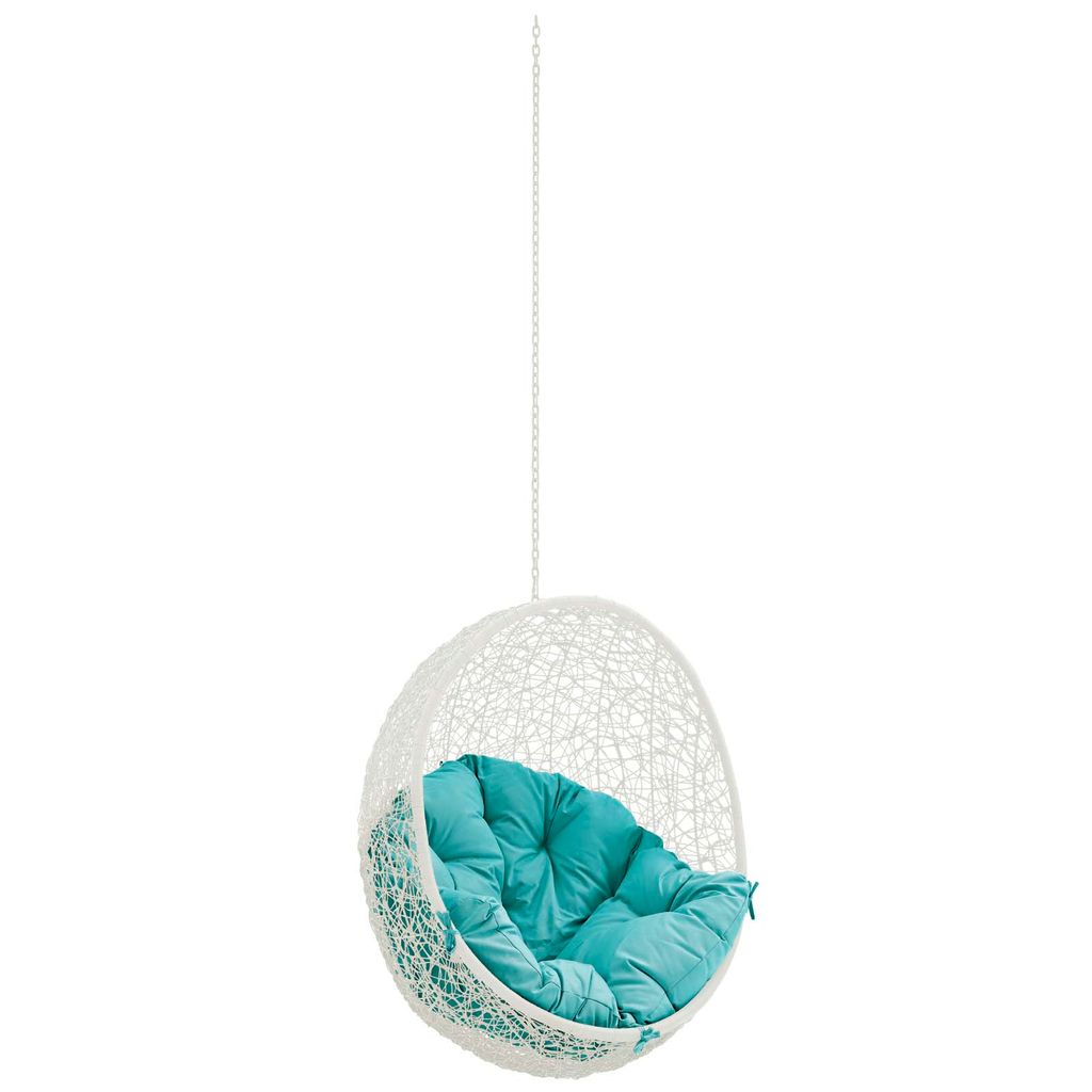 Preview image for Hide Outdoor Patio Swing Chair Without Stand In White Turquoise