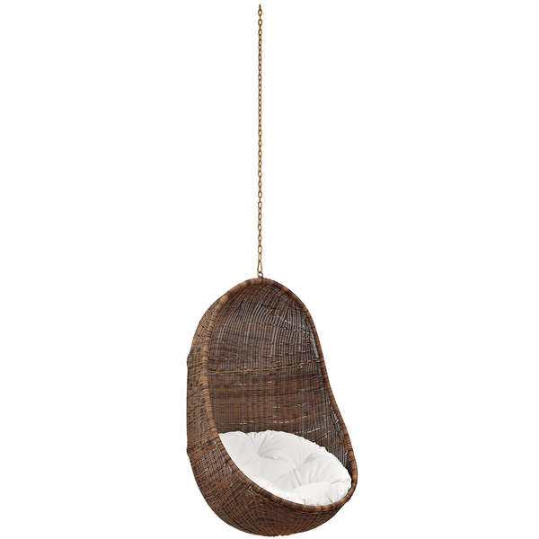 Bean Outdoor Patio Swing Chair Without Stand In Coffee White