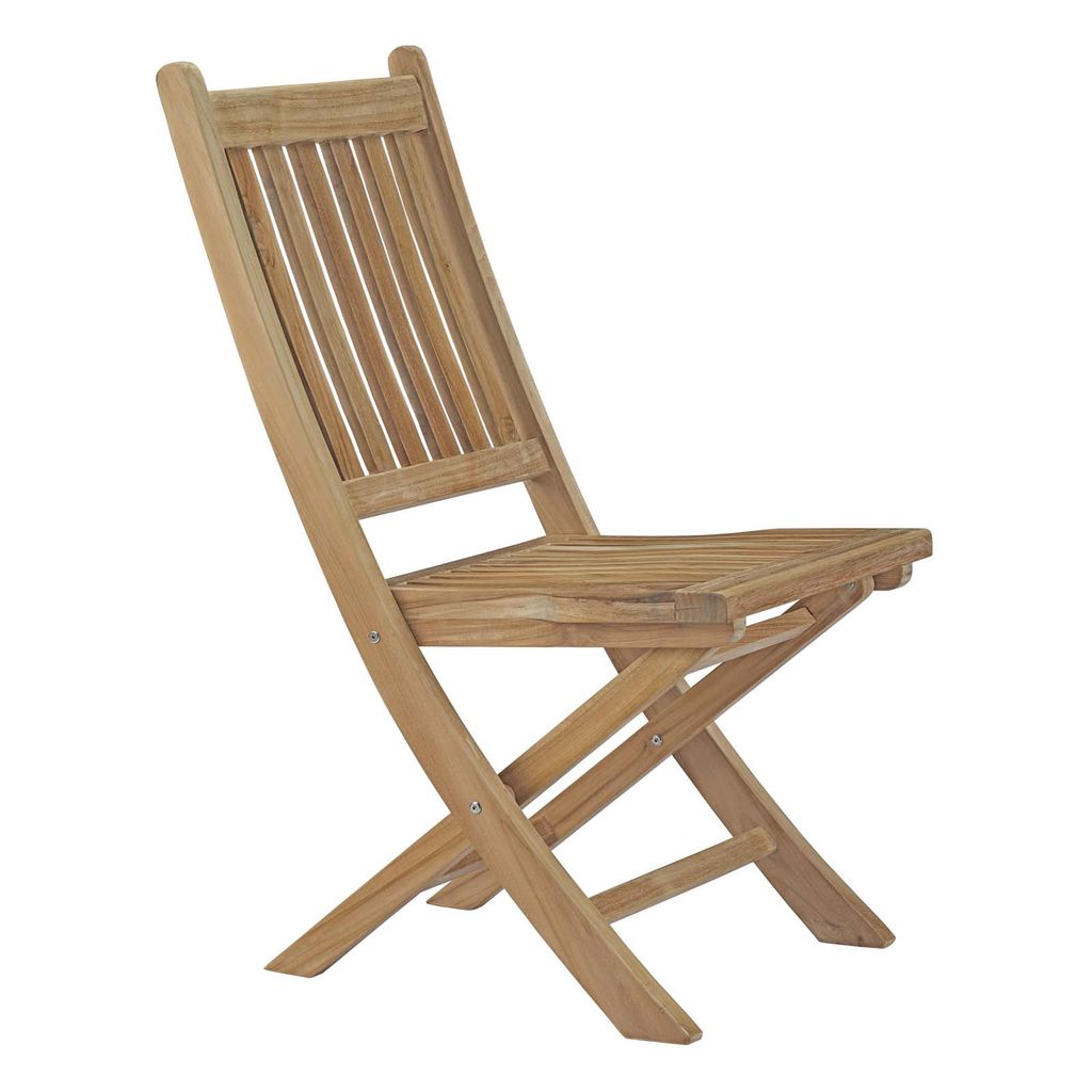 Marina Outdoor Patio Teak Folding Chair In Natural, 25" X 19" X 36.5"
