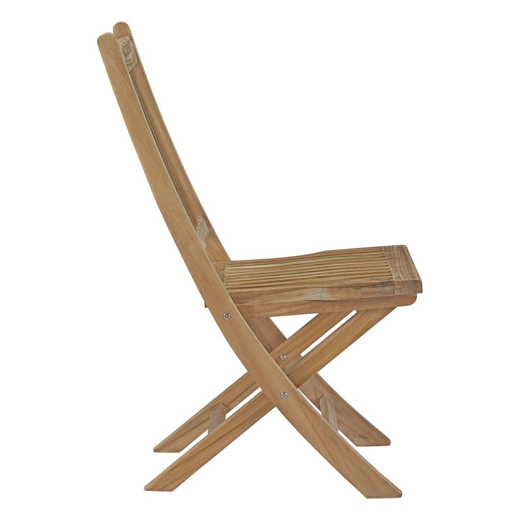 Marina Outdoor Patio Teak Folding Chair In Natural, 25" X 19" X 36.5"