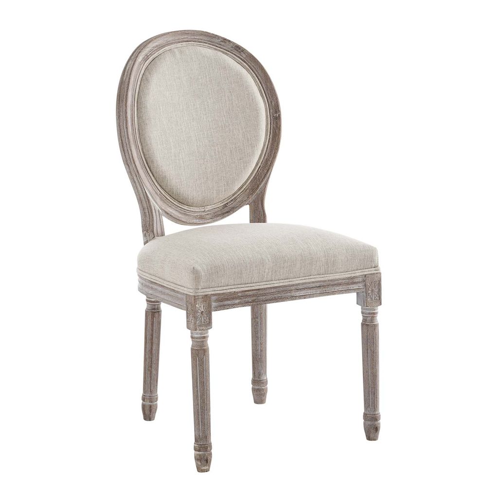 Preview image for Emanate Vintage French Upholstered Fabric Dining Side Chair In Beige