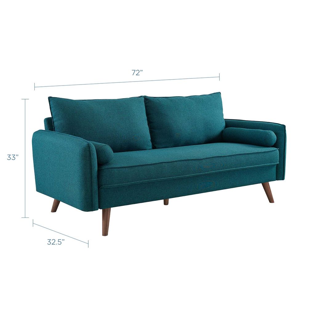 Revive Upholstered Fabric Sofa In Teal
