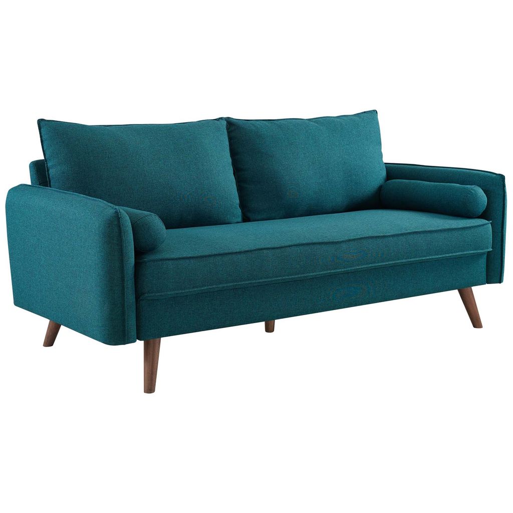 Revive Upholstered Fabric Sofa In Teal
