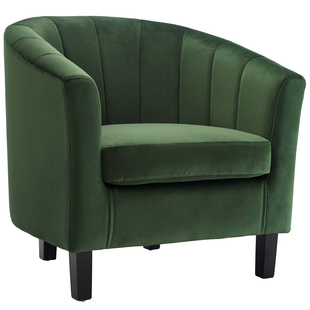 Preview image for Prospect Channel Tufted Performance Velvet Armchair In Emerald