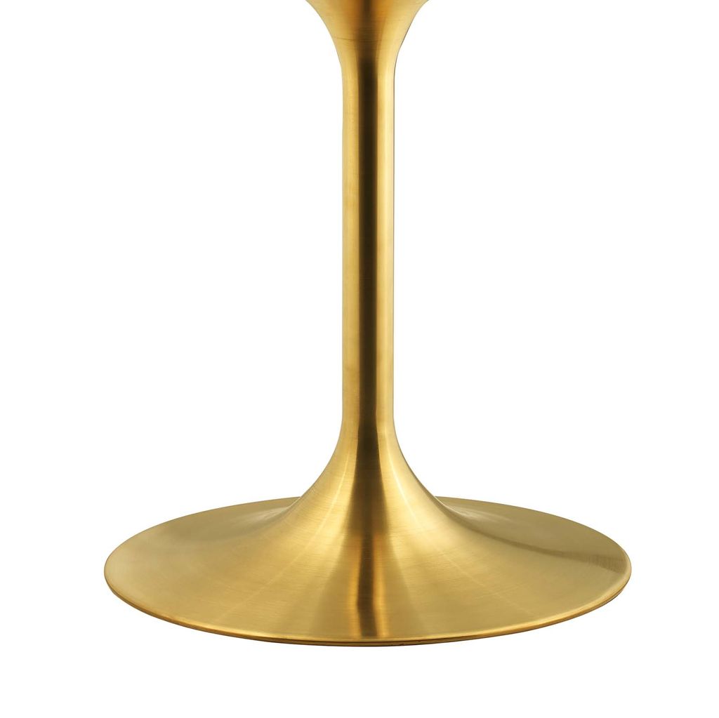 Lippa 47" Round Wood Dining Table In Gold White