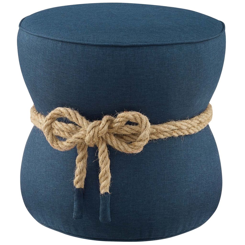 Preview image for Beat Nautical Rope Upholstered Fabric Ottoman In Blue