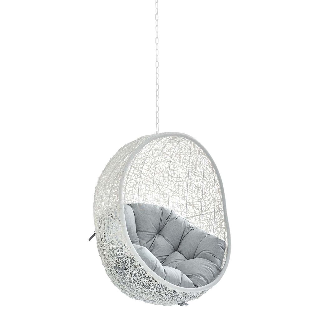 Preview image for Hanging Swing Outdoor Patio Lounge Chair, White/Gray