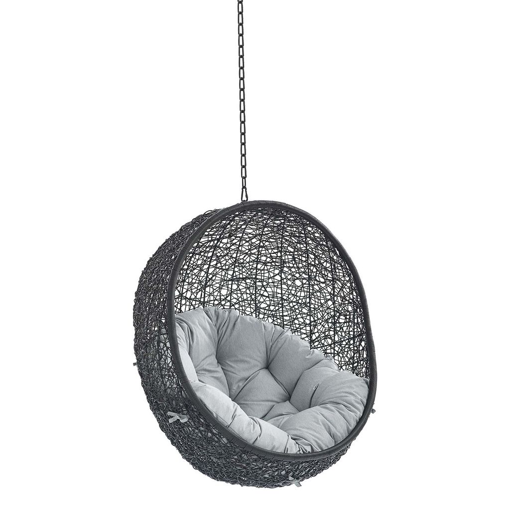 Preview image for Hanging Swing Outdoor Patio Lounge Chair, Black/Gray