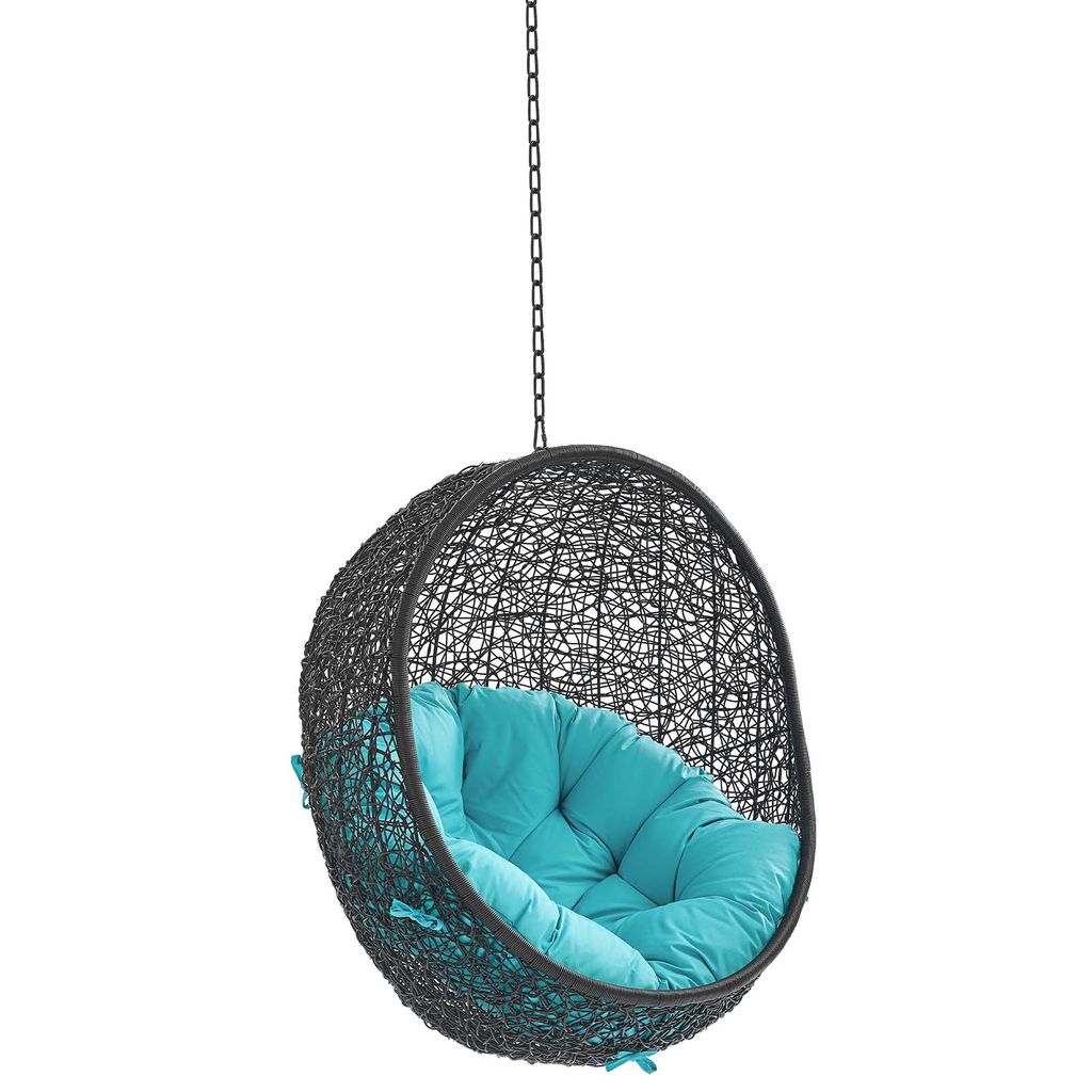 Preview image for Hanging  Outdoor Patio Lounge Chair, Black/Turquoise
