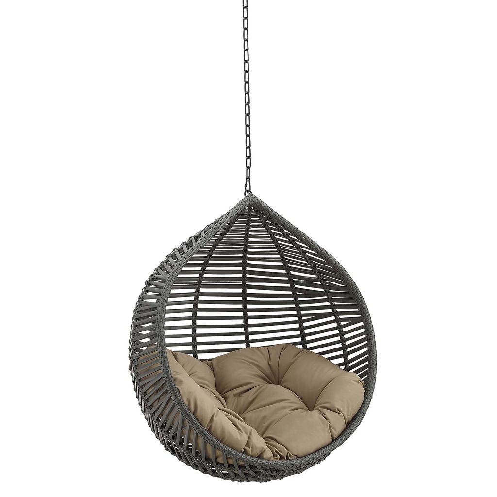 Garner Teardrop Outdoor Patio Swing Chair Without Stand In Gray Mocha