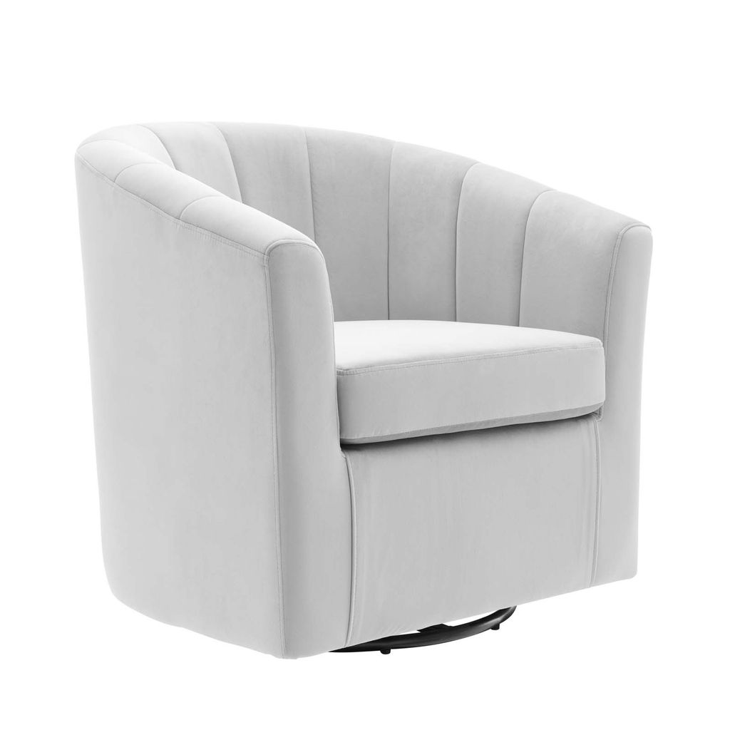 Preview image for Prospect Performance Velvet Swivel Armchair In Light Gray