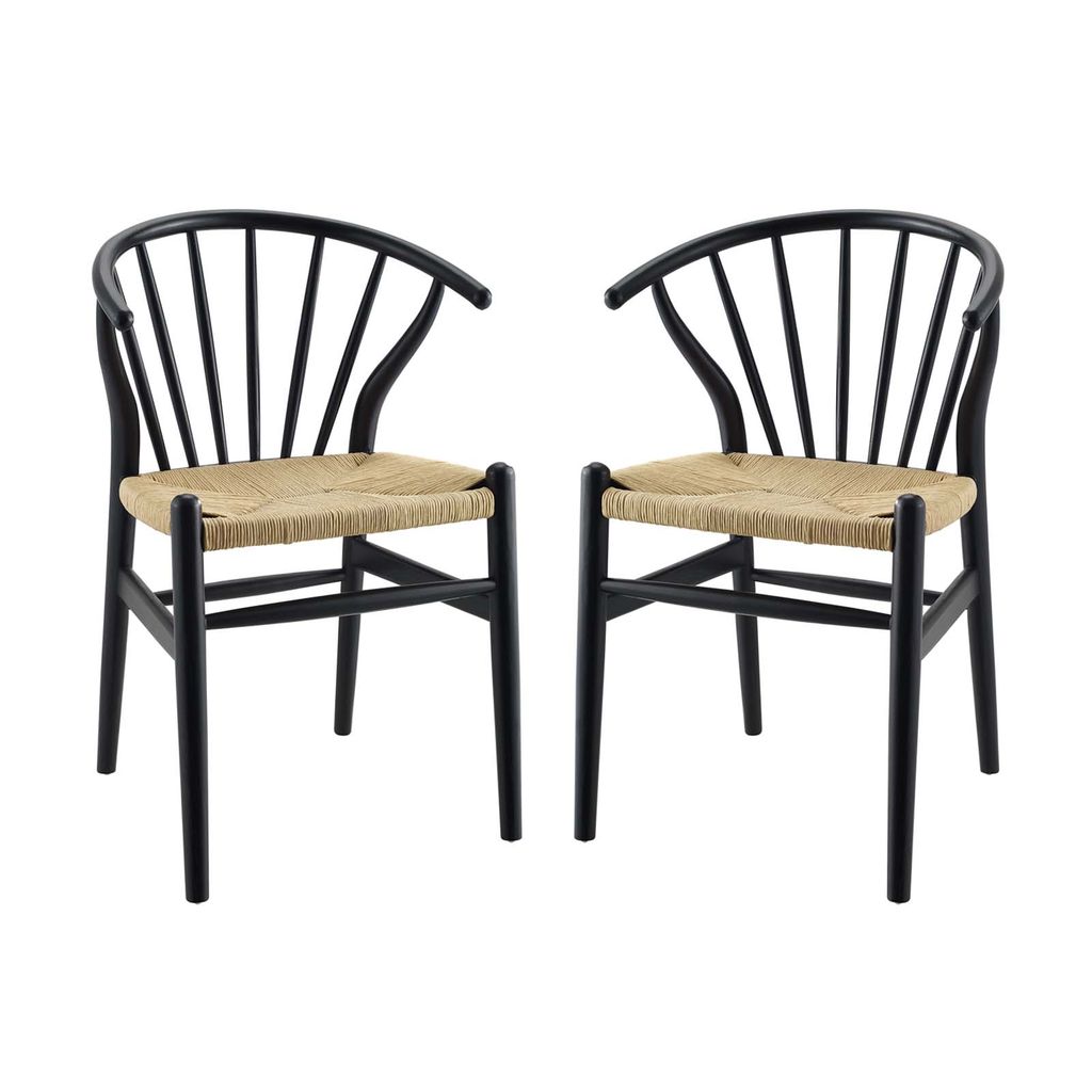 Preview image for Flourish Spindle Wood Dining Side Chair Set Of 2 In Black