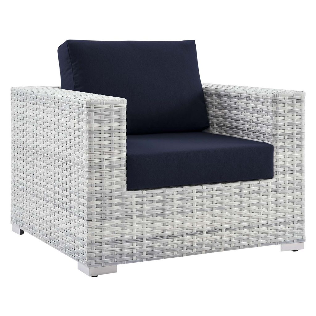 Convene Outdoor Patio Armchair In Light Gray Navy