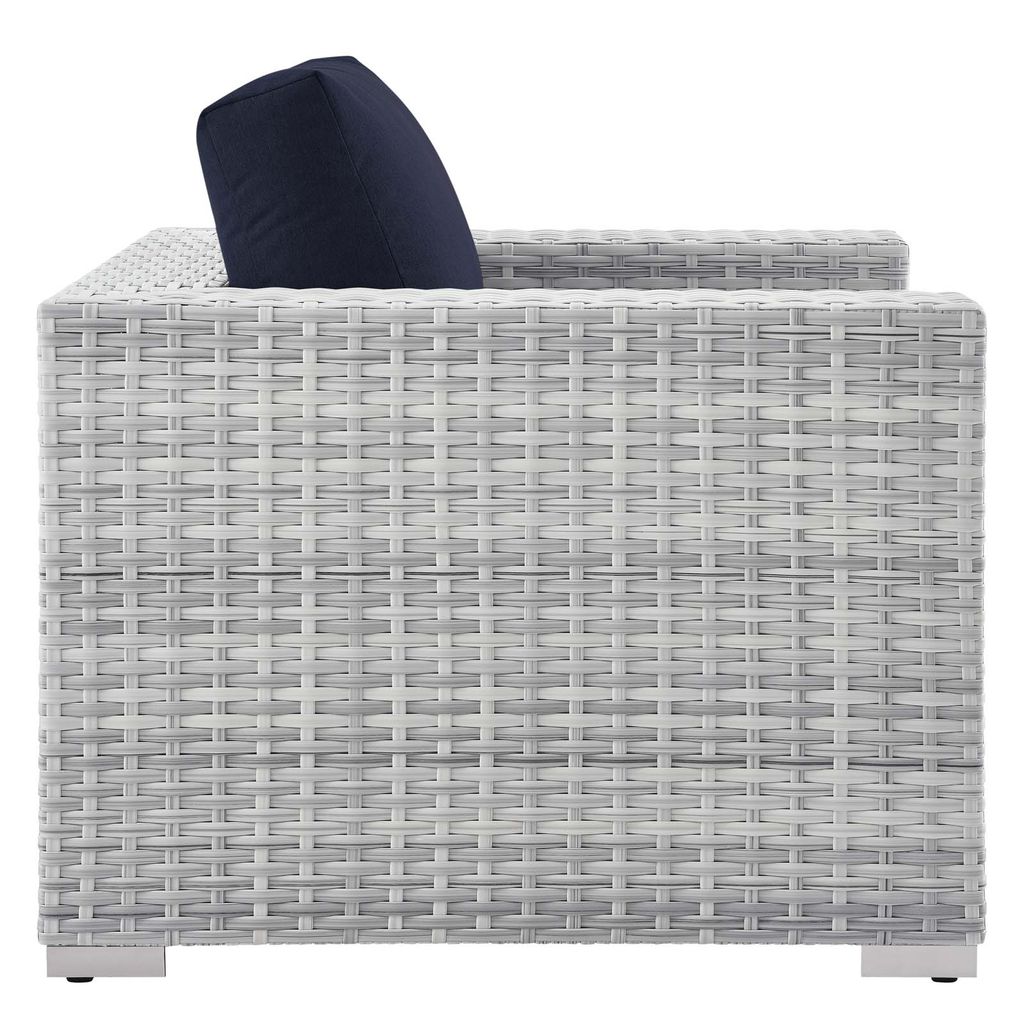 Convene Outdoor Patio Armchair In Light Gray Navy