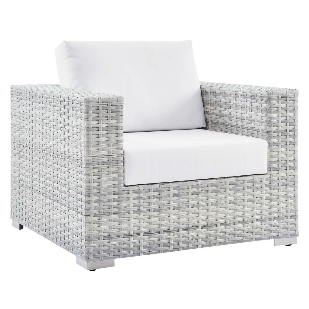 Convene Outdoor Patio Armchair In Light Gray White