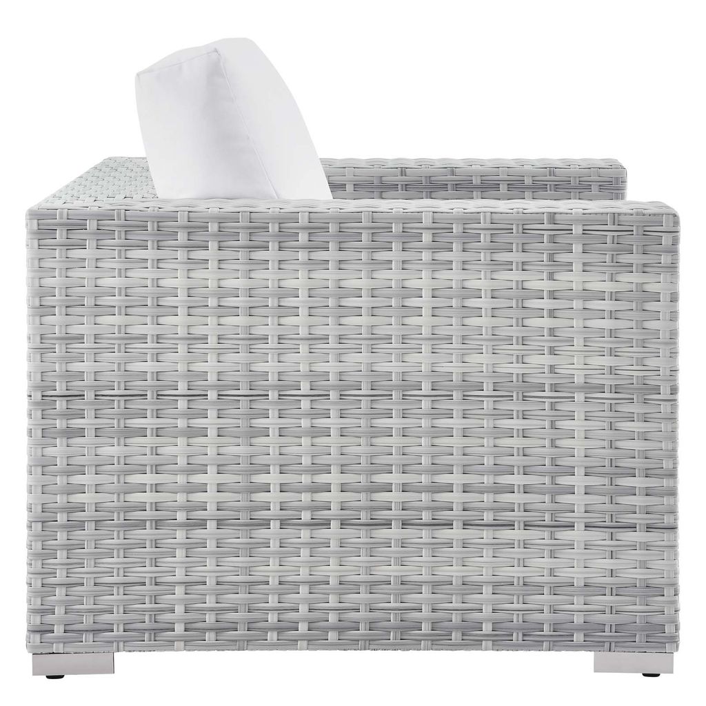 Convene Outdoor Patio Armchair In Light Gray White
