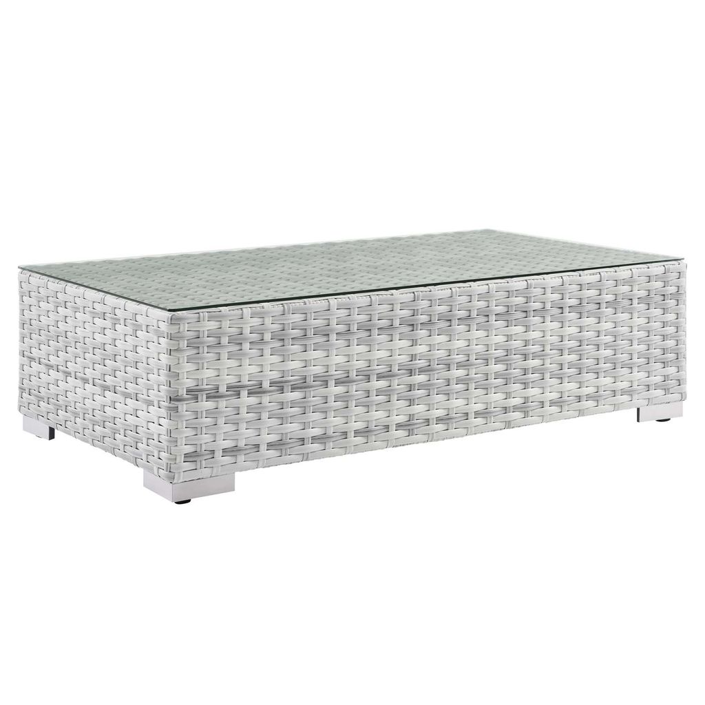 Convene Outdoor Patio Coffee Table In Light Gray