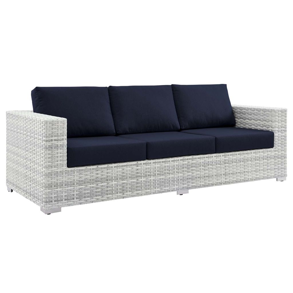Convene Outdoor Patio Sofa In Light Gray Navy