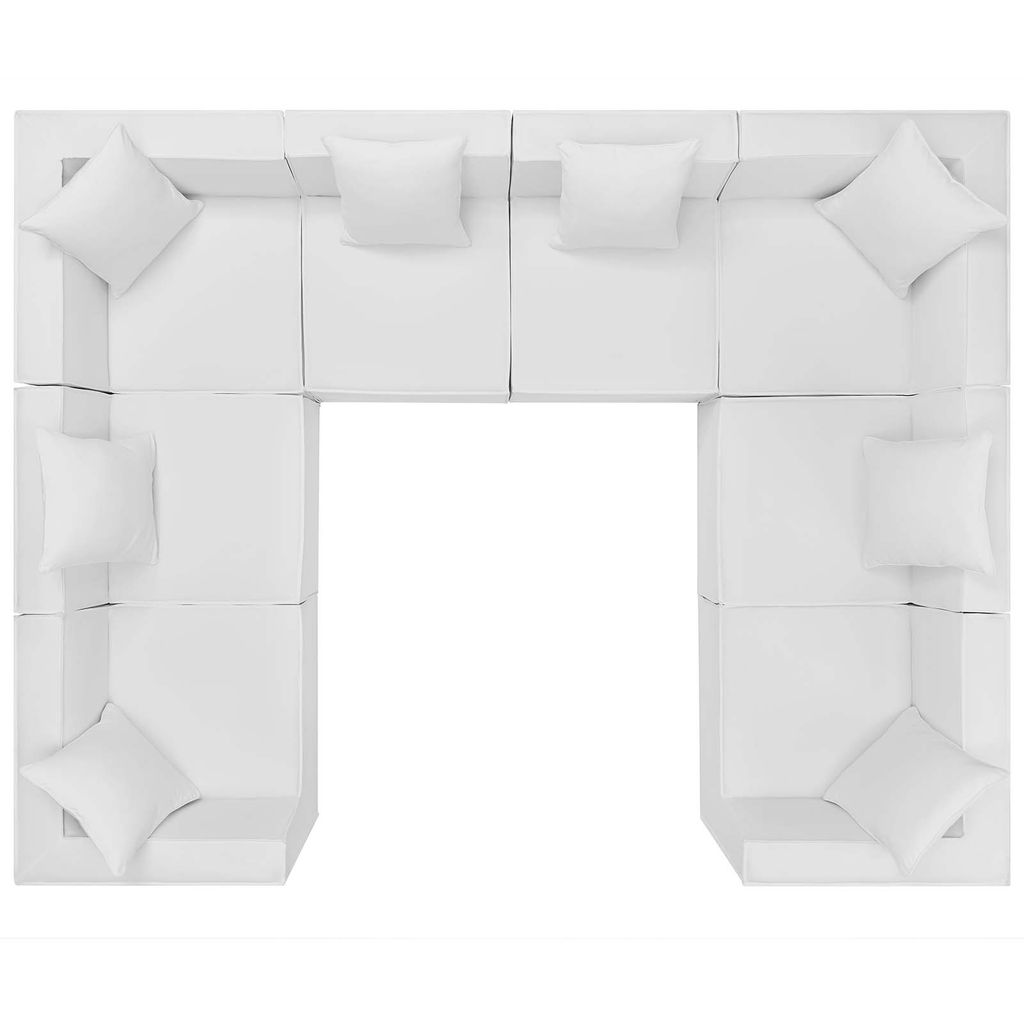 Saybrook Outdoor Patio Upholstered 8-Piece Sectional Sofa In White