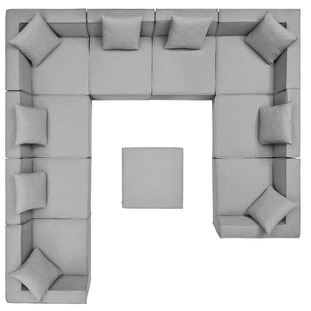 Saybrook Outdoor Patio Upholstered 10-Piece Sectional Sofa In Gray
