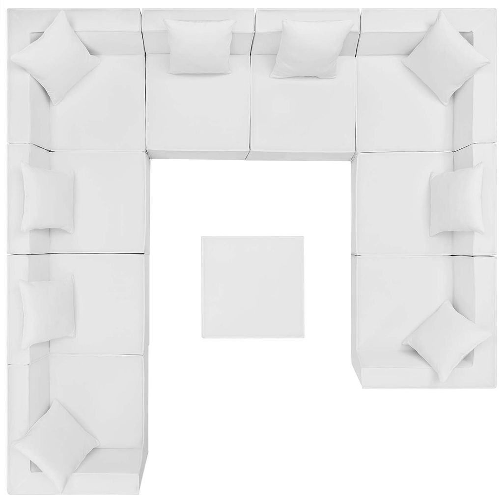 Saybrook Outdoor Patio Upholstered 10-Piece Sectional Sofa In White