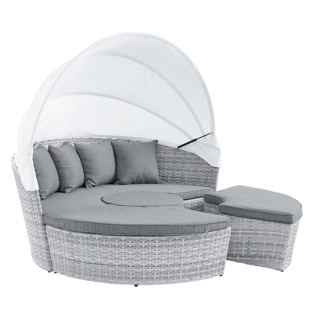 Preview image for Light Grey Canopy Outdoor Patio Daybed