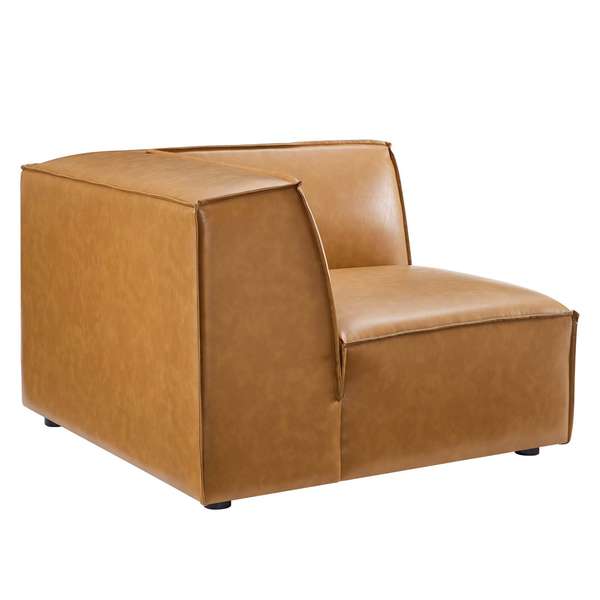 Restore Vegan Leather Sectional Sofa Corner Chair In Tan