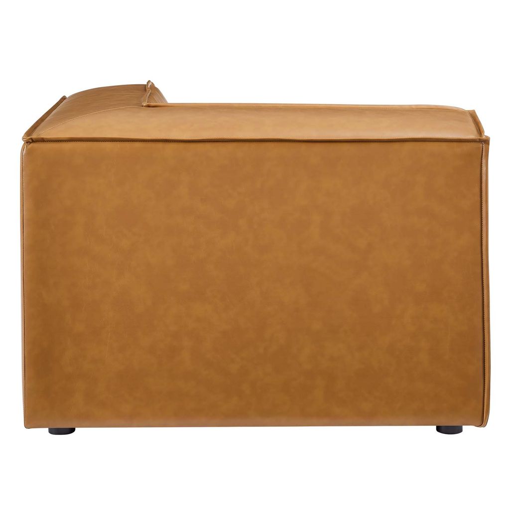 Restore Vegan Leather Sectional Sofa Corner Chair In Tan
