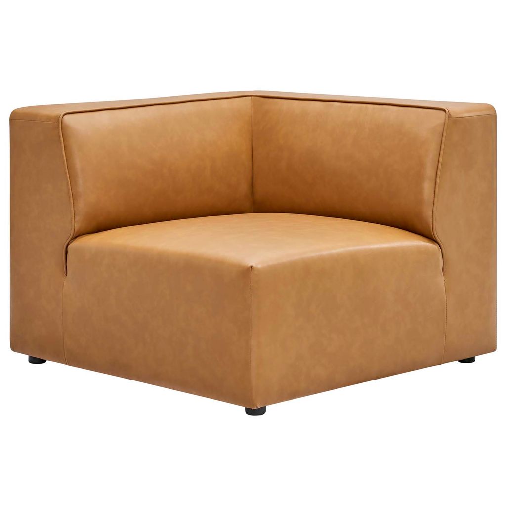 Preview image for Vegan Leather Corner Sofa In Tan
