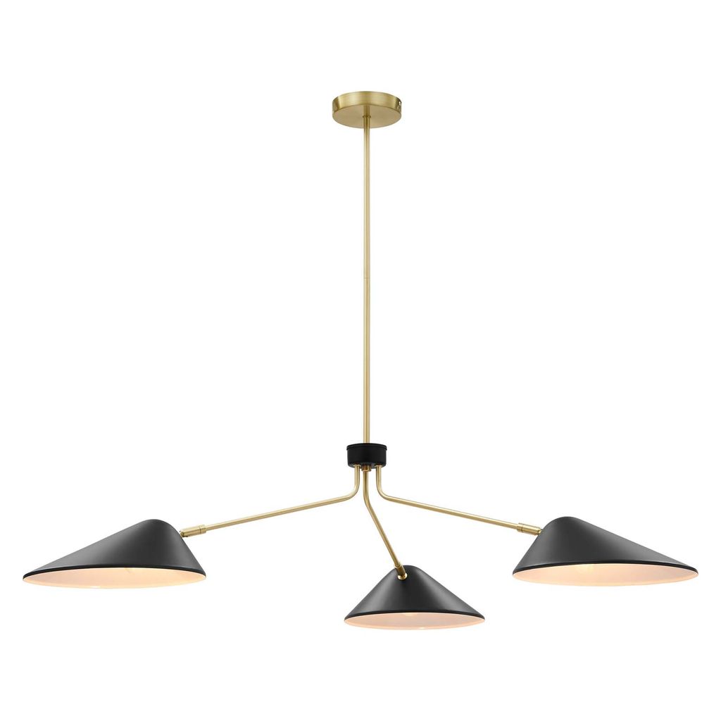 Journey 3-Light 14" Arm Pendant In Black