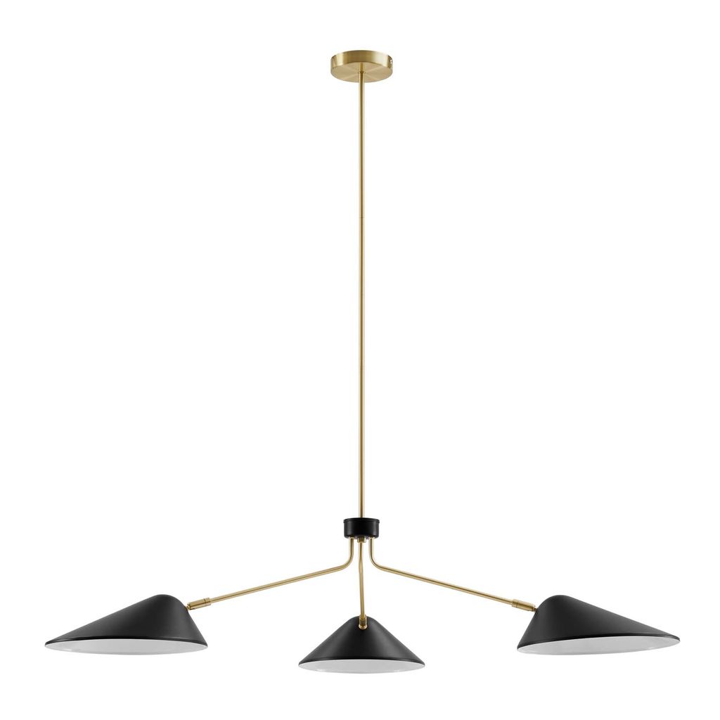 Journey 3-Light 14" Arm Pendant In Black