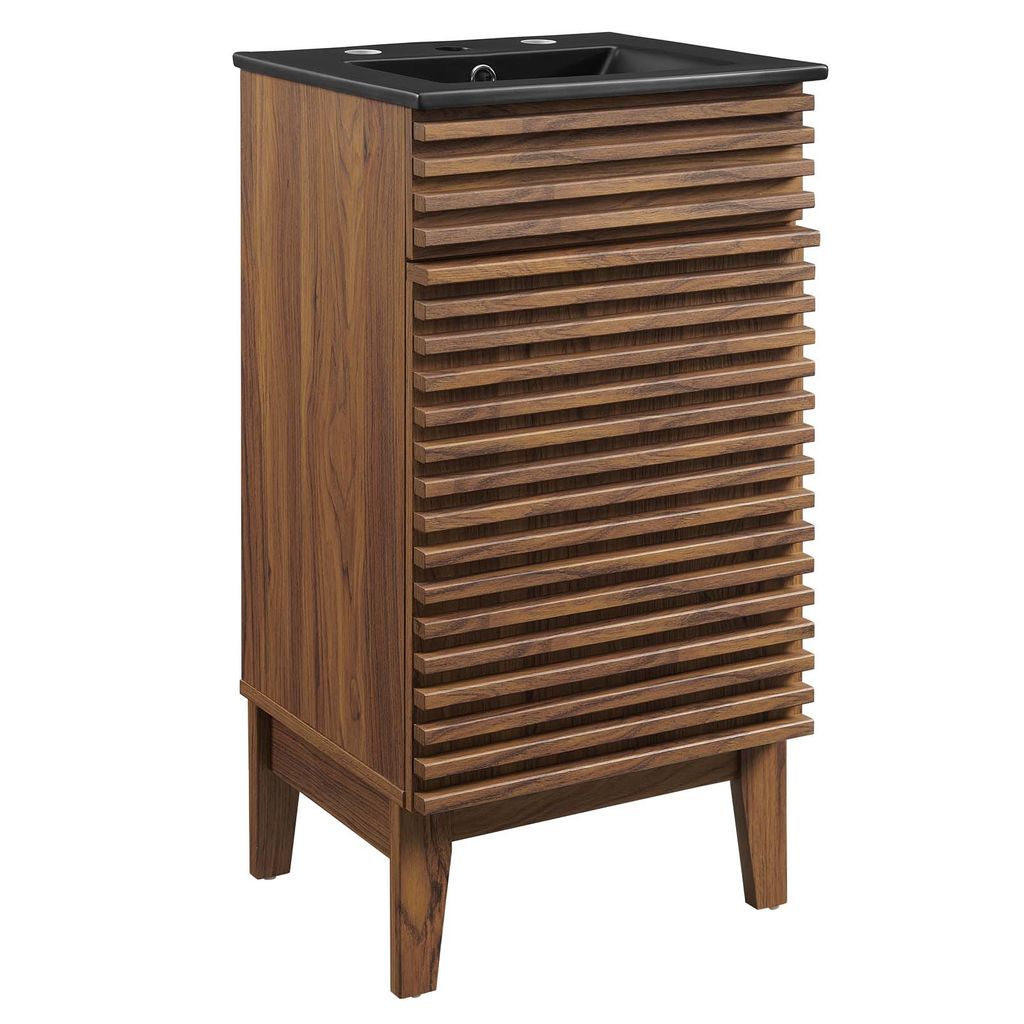 Render 18" Bathroom Vanity In Walnut Black