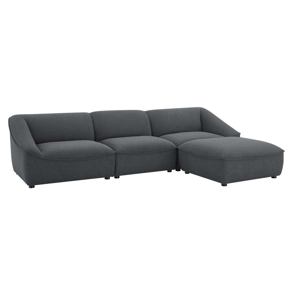 Preview image for Comprise 4-Piece Living Room Set In Charcoal, 74" X 120.5" X 28.5", 262 Lbs