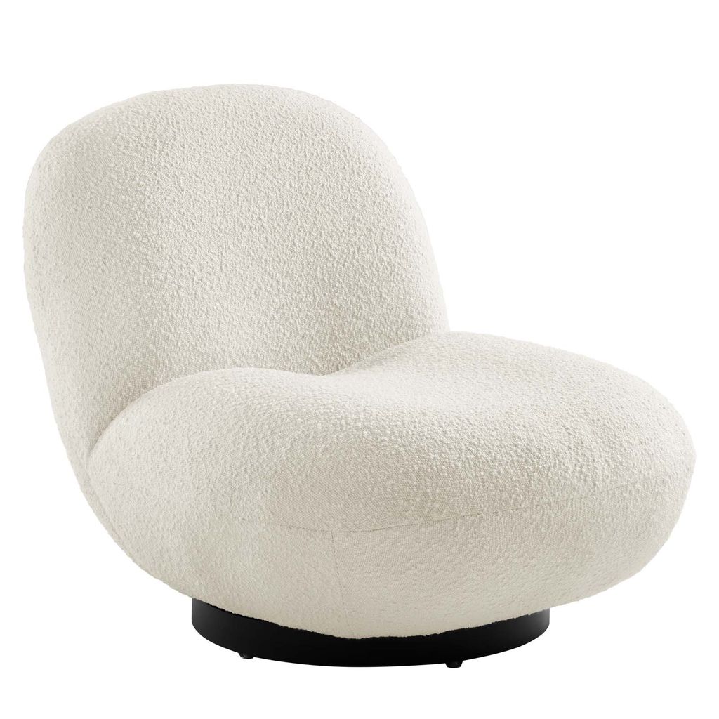 Preview image for Upholstered Fabric Swivel Chair In Black Ivory