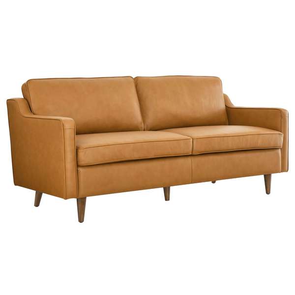 Impart Genuine Leather Sofa In Tan