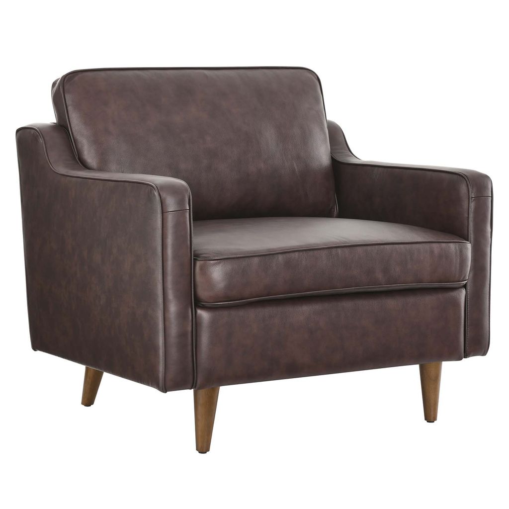 Impart Genuine Leather Armchair In Brown