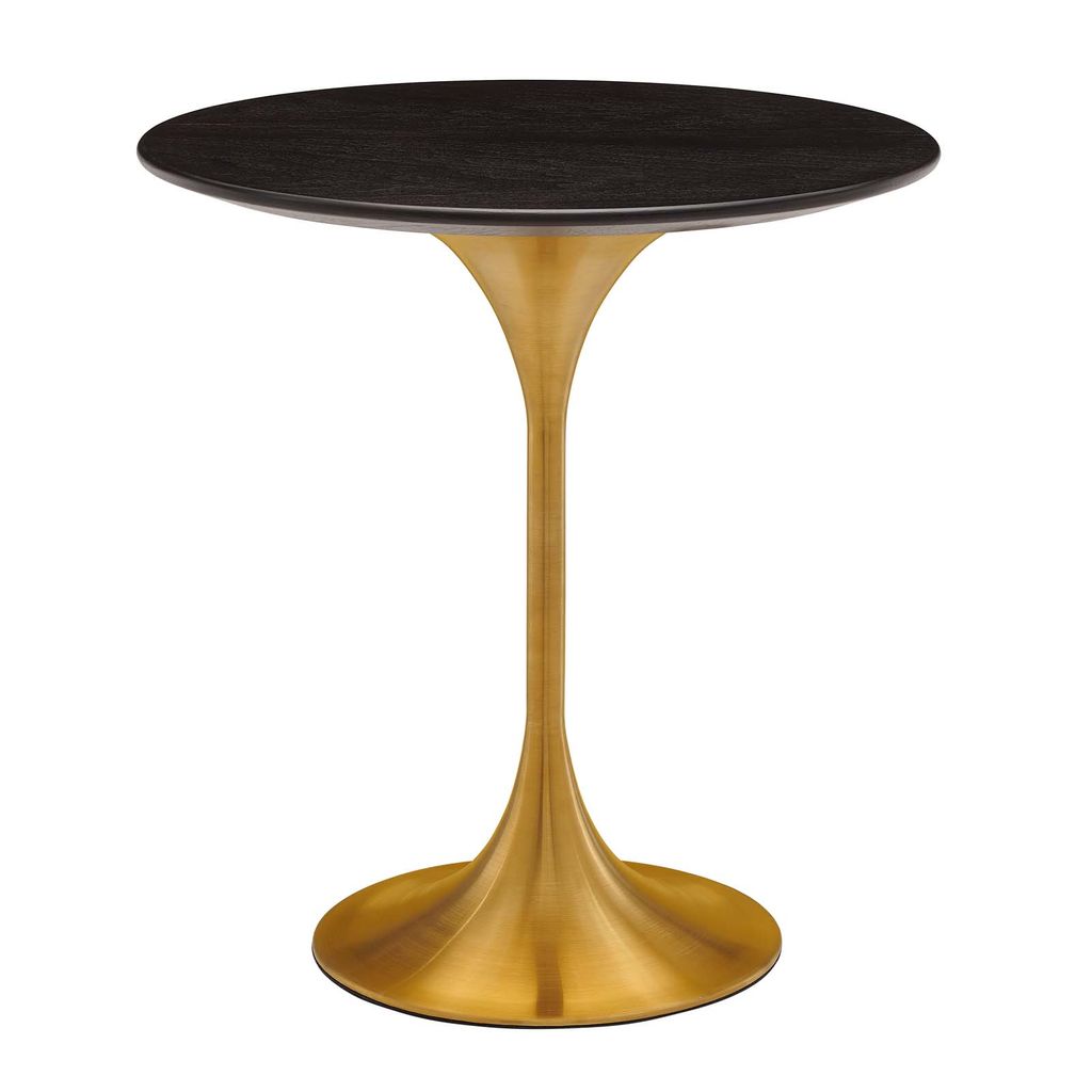 Lippa 20" Round Side Table In Gold Walnut