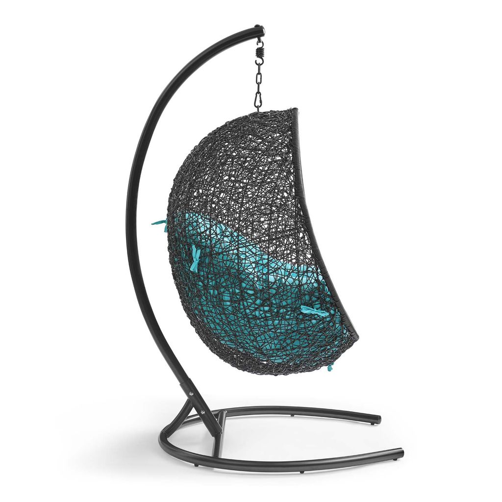Encase Swing Outdoor Patio Lounge Chair In Turquoise