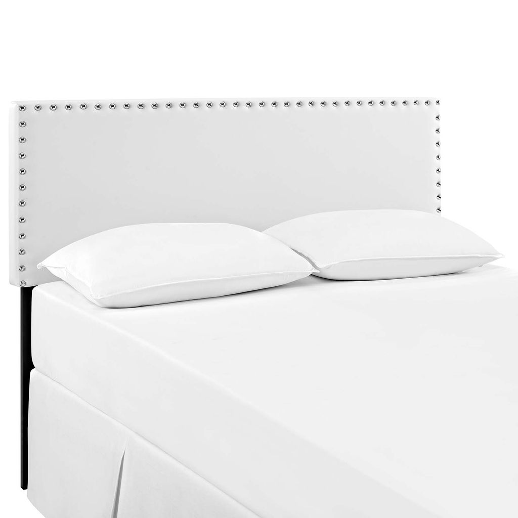 Phoebe Full Upholstered Vinyl Headboard In White