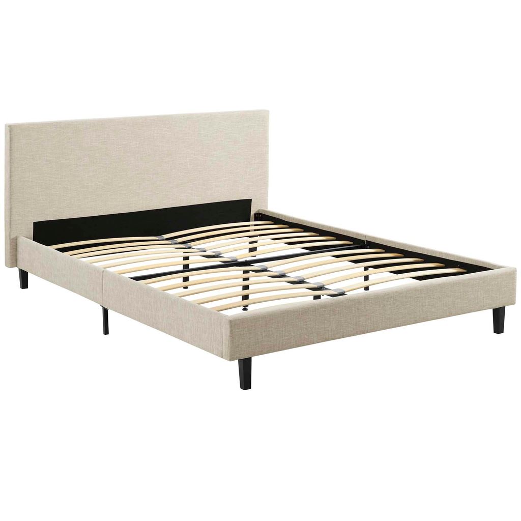Anya Queen Bed In Beige