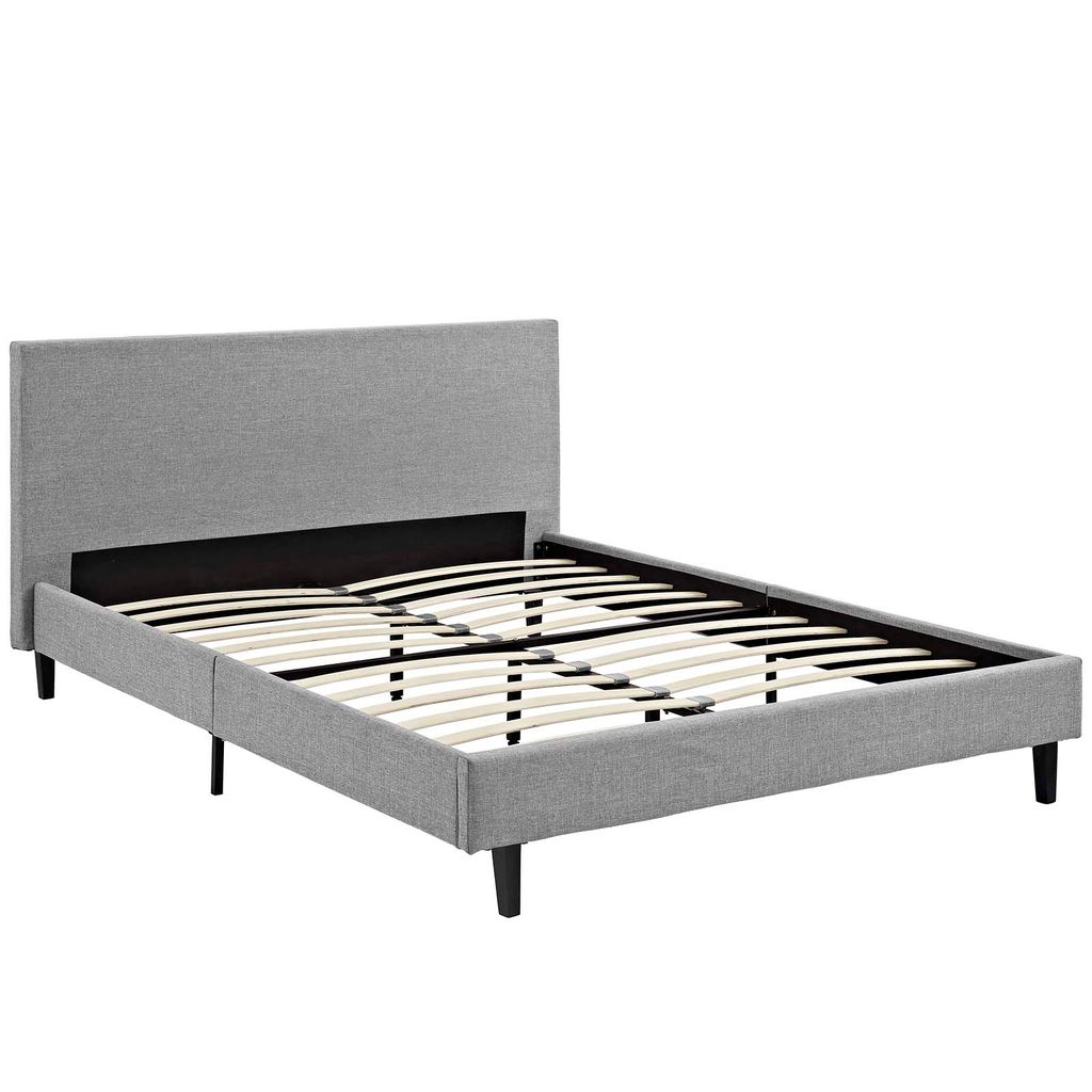 Anya Queen Bed In Light Gray