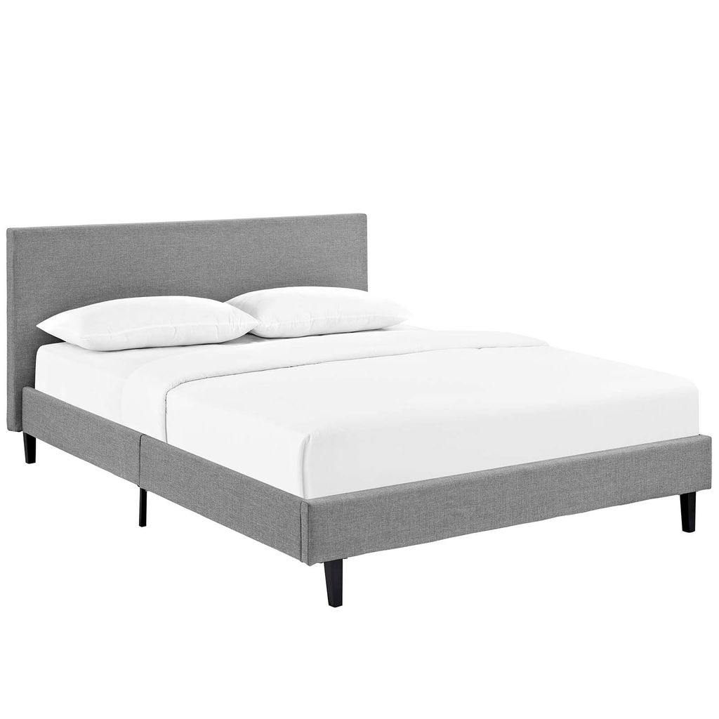 Anya Queen Bed In Light Gray