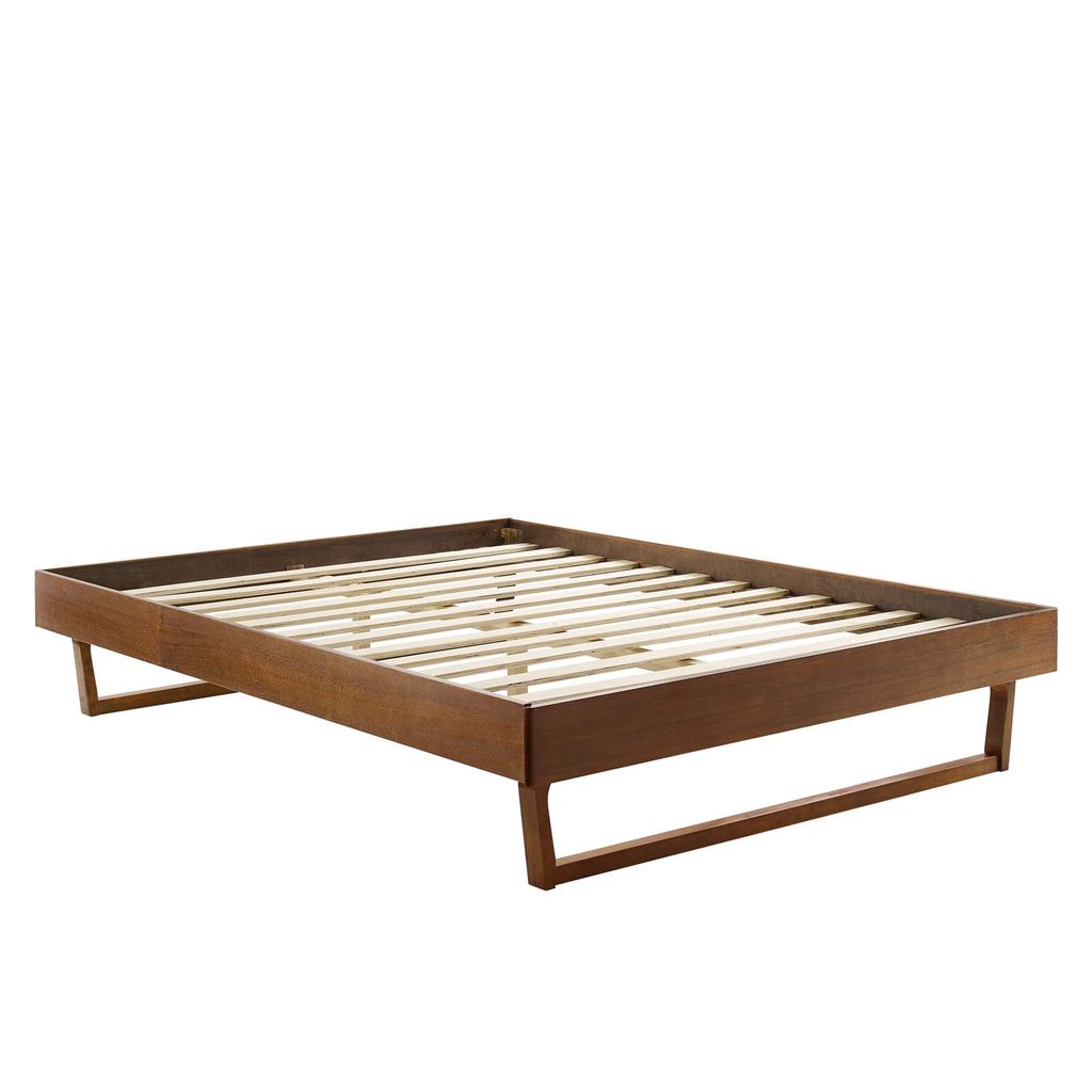 Billie Twin Wood Platform Bed Frame In Walnut