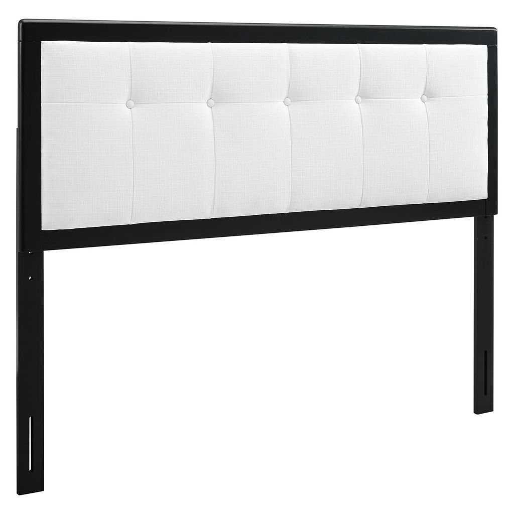 Draper Tufted Twin Fabric And Wood Headboard In Black White
