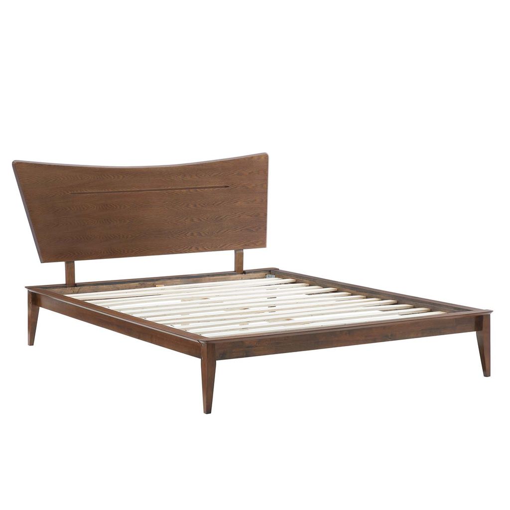 Astra Queen Wood Platform Bed In Walnut