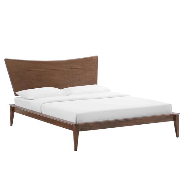 Astra Queen Wood Platform Bed In Walnut
